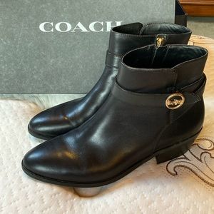 Coach Black Leather Booties - 10B